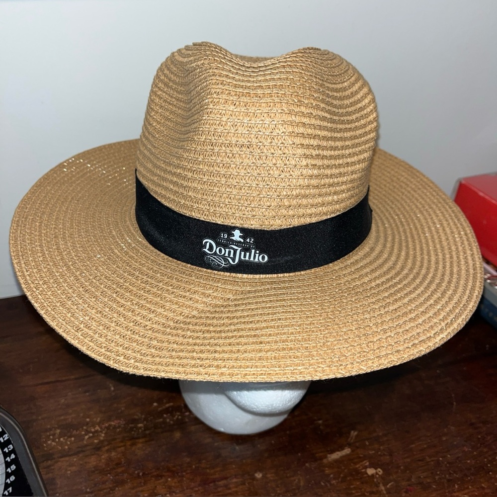 Don Julio Tequila Vintage Style Straw Golf Wide Brim Hat Cap Made in USA S/M